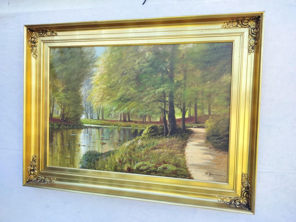 Stary obraz na płótnie AXEL JOHANSEN 1878 - 1938