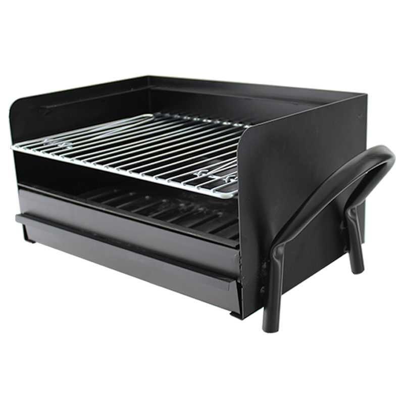 Barbecue - Assador ferro preto c/pernas e grelha 50x32