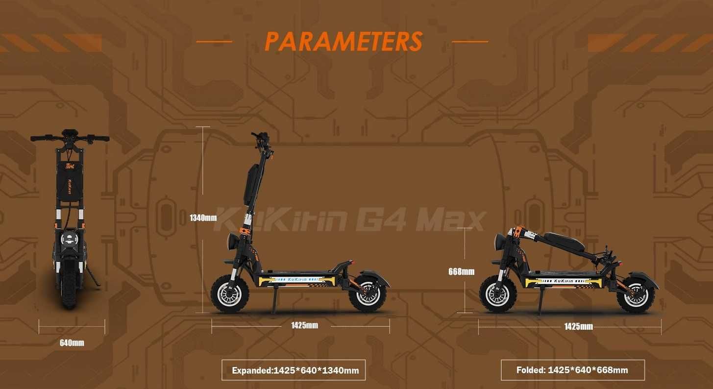 Hulajnoga elektryczna KuKirin G4 Max silnik 2*1600W 60V35,2Ah 95km