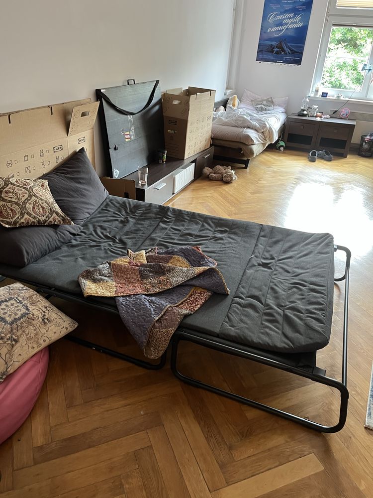 Rozkładana szara sofa hammarn ikea 130cm
