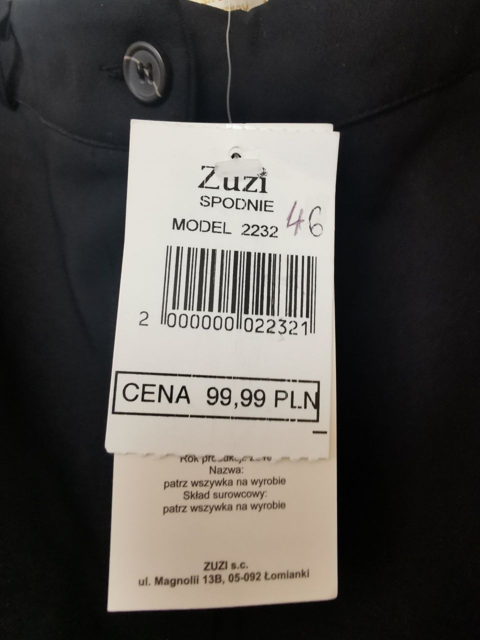Spodnie czarne w kant rozmiar XXL 46 nowe