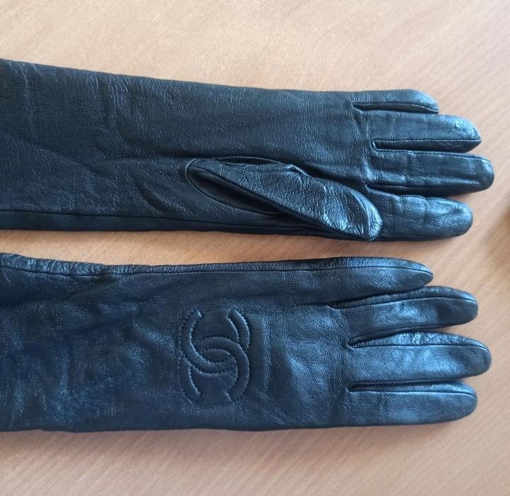 Шкіряні довгі Рукавиці перчатки chanel