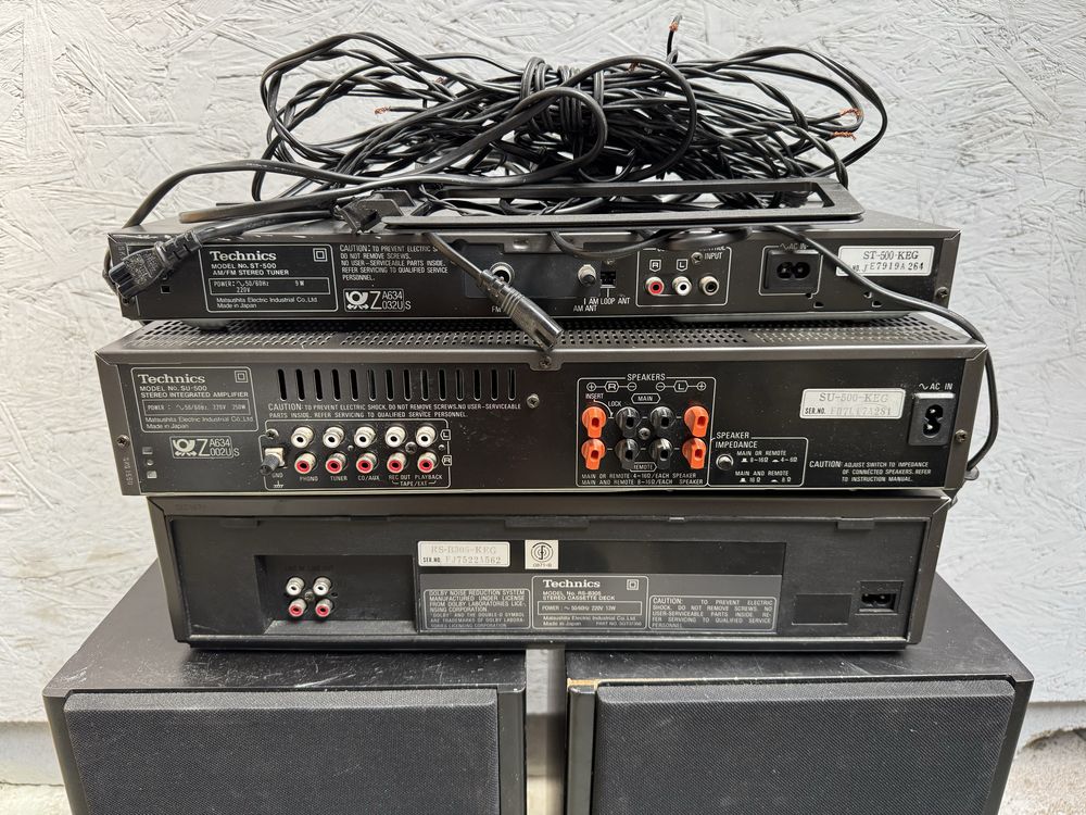 Wieża Technics z kolumnami HECO deck wzmacniacz tuner