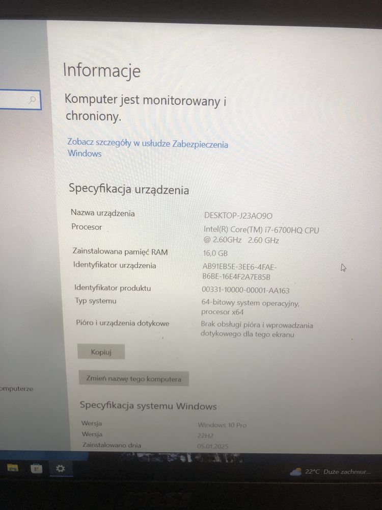 Laptop MSI MS-16J5