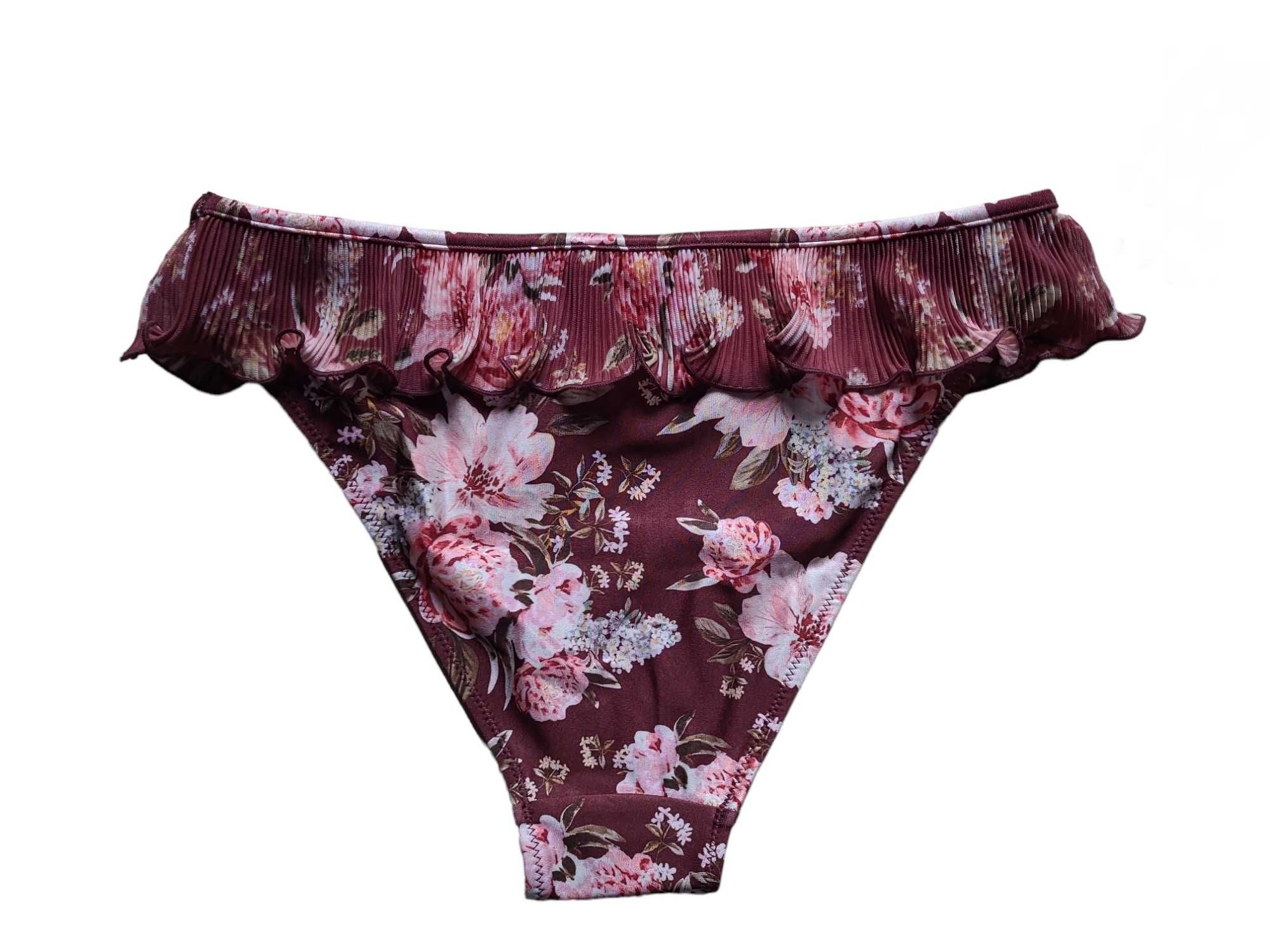 Nowe majtki strój kostium kąpielowy wzór w kwiatki bikini 34,XS H&M
