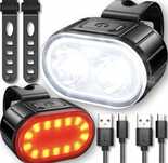 Lampka rowerowa PRZEDNIA TYLNA LED na rower kierownice MOCNA USB