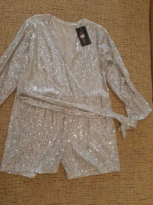Комбінізон боді бодік шорти ромпер вечірний блискучий