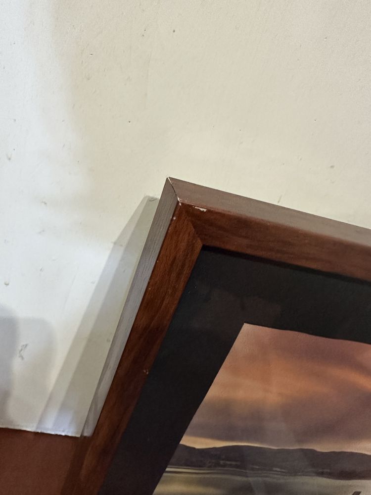 Obraz solidna drewniana rama stan db ze szkłem i obrazem mostem