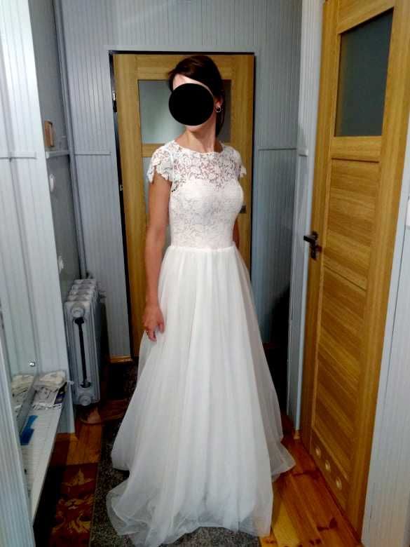 Nowa, koronkowa suknia ślubna ivory z Cymbeline - OKAZJA!!