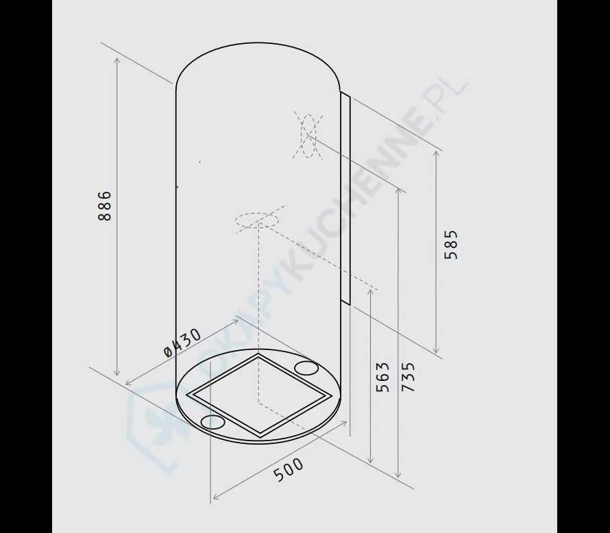 NIEUŻYWANY - Okap Elica TUBE PRO BL MAT/A/43 czarny mat