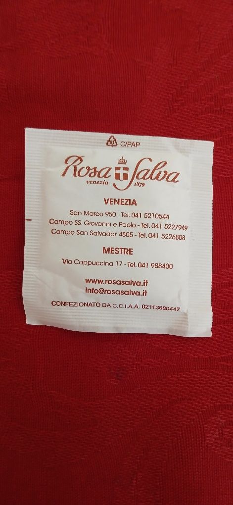 Pacote de açúcar Rosa Salva, Veneza