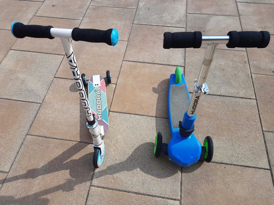 Hudora Hulajnoga niebieska 3 kołowa balansująca dla dzieci