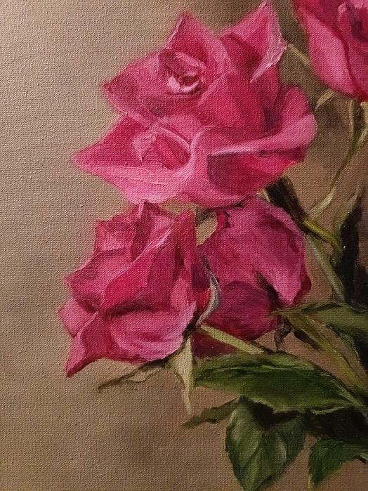 Różany bukiet, obraz olejny 40x50 cm