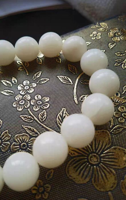 Nova pulseira de contas de bodhi branco natural e autêntico, feita de