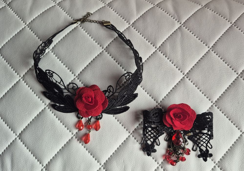 Komplet naszyjnik choker i bransoletka