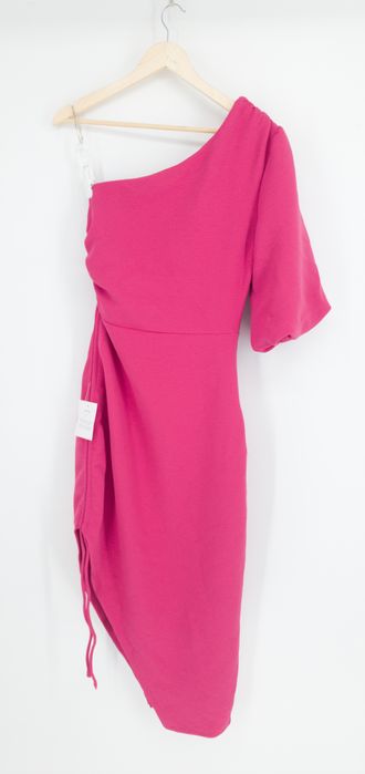 Sukienka asymetryczna ołówkowa fuksja BWLDR 42