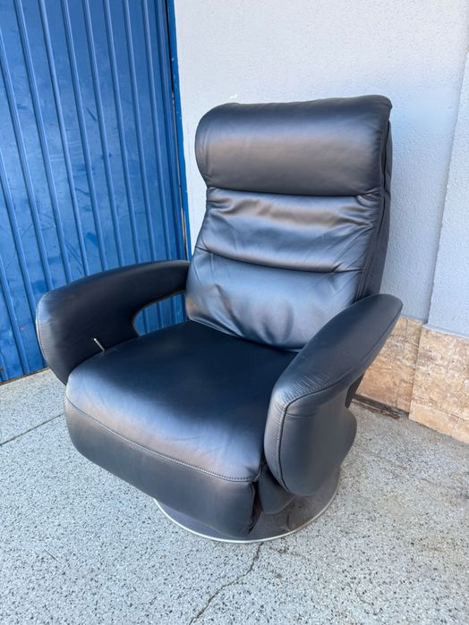 Fotel rozkładany RELAX - HUKLA – skóra naturalna premium DOWÓZ DO DOMU