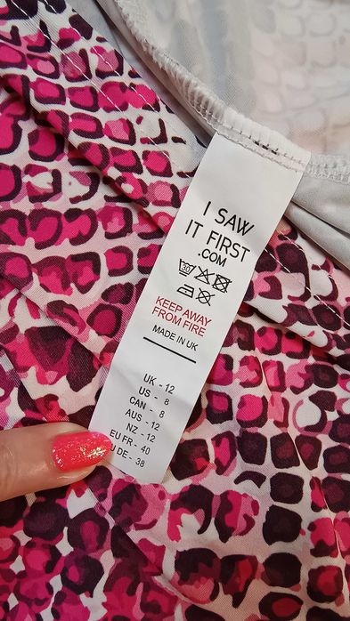 Nowa z metką zmysłowa sukienka rozcięcia po bokach wężowy print M L