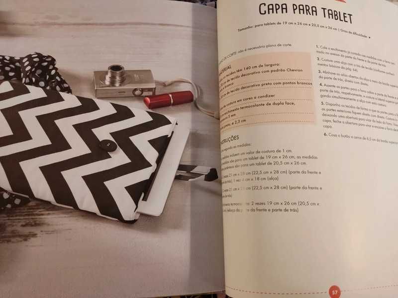 Livro com ideias de costura