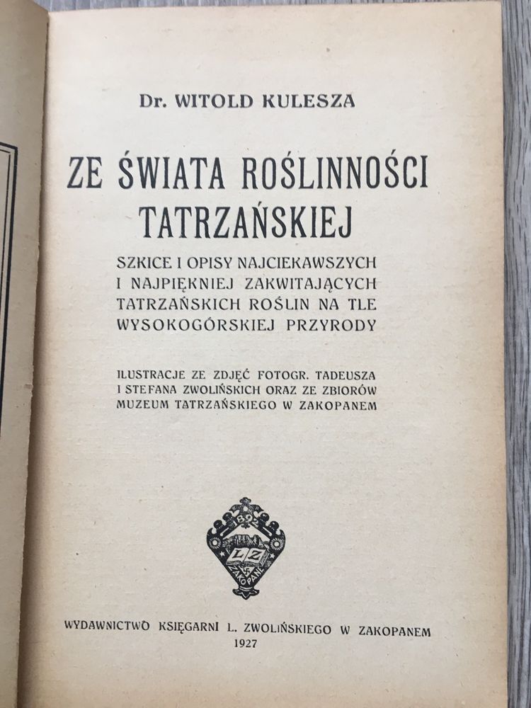 Ze świata roślinności tatrzańskiej Kulesza 1927 botanika dendrologia