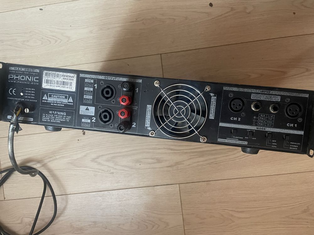 Підсилювач Phonic Max 2500 | 2x750Вт, 2Ω, Bridge 2200Вт