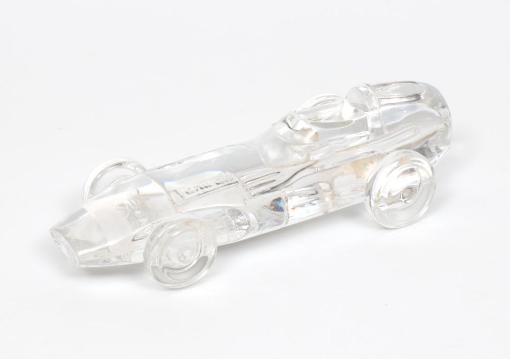 Fruteiro modernista em cristal e prata