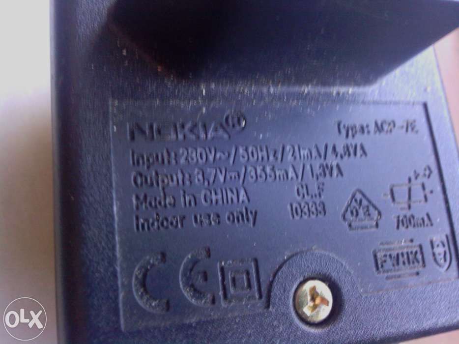 Transformador carregadores Nokia AC-11E , Nokia AC-3E  DC 5V 350 mA