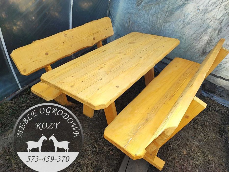 NOWE CENY! Meble ogrodowe drewniane góralskie. Lite drewno ławka stół
