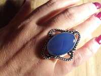 Очень красивое крупное кольцо с халцедоном в серебре 17р Индия