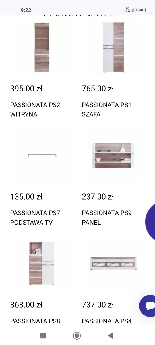 Meblościanka Meble TV do salonu PASSIONATA