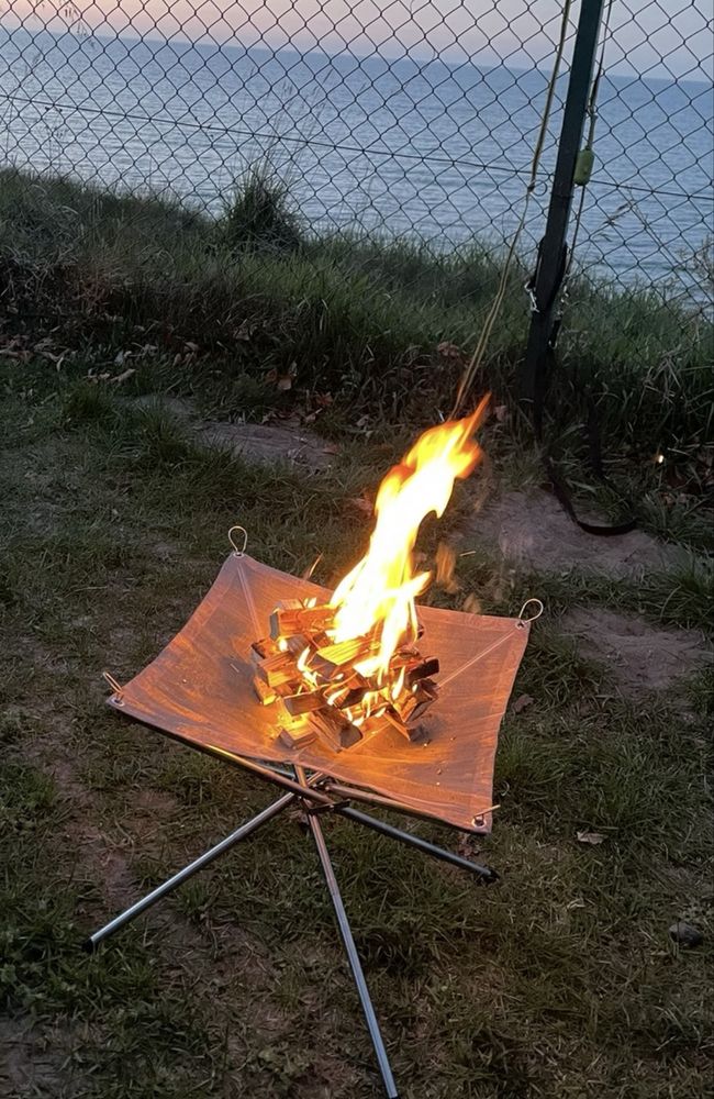 NOWY ZESTAW ognisko składane + AKCESORIA palenisko 42x42 grill