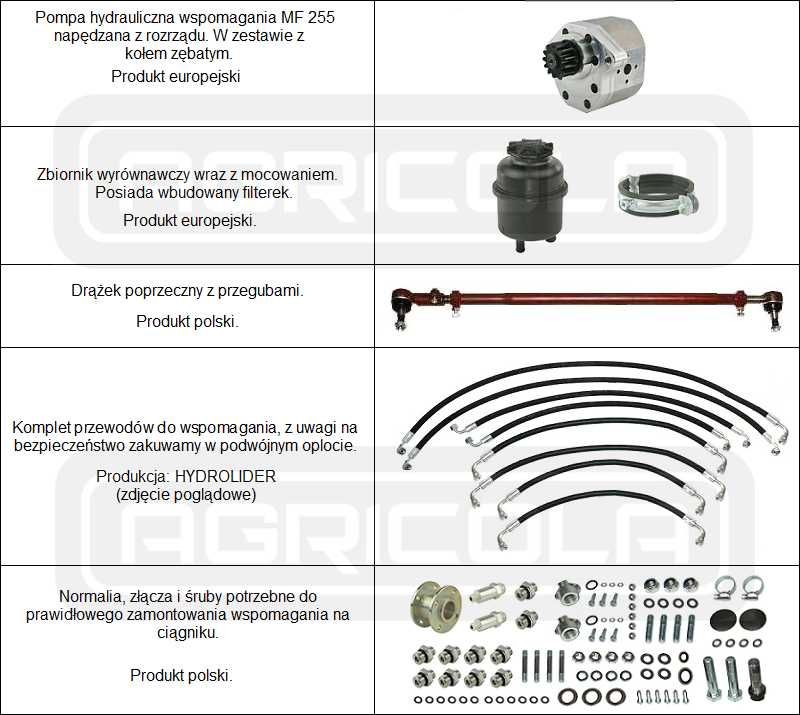 Wspomaganie kierownicy MF 255 Ursus 3512