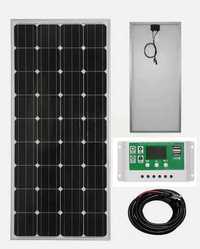 Kit Painel Solar Mono 120W a 200W Cont. Carga Solar 30A Par Cabos MC4