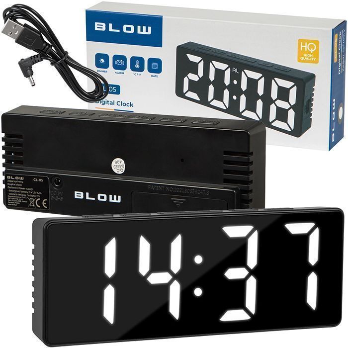 Zegar cyfrowy budzik BLOW CL-05 termometr data tryb nocny 50-350#