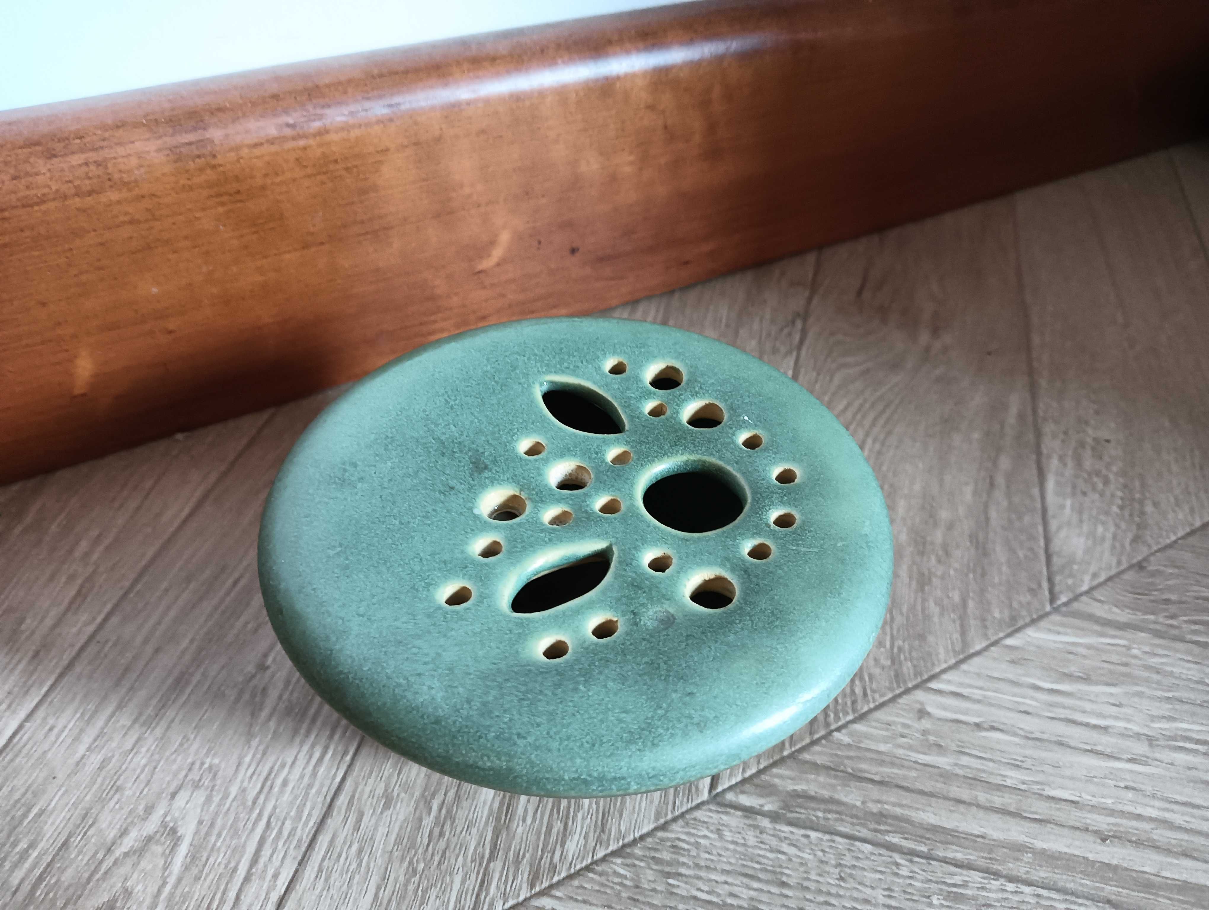 Ikebana ceramiczna zielona pojemnik na kwiaty