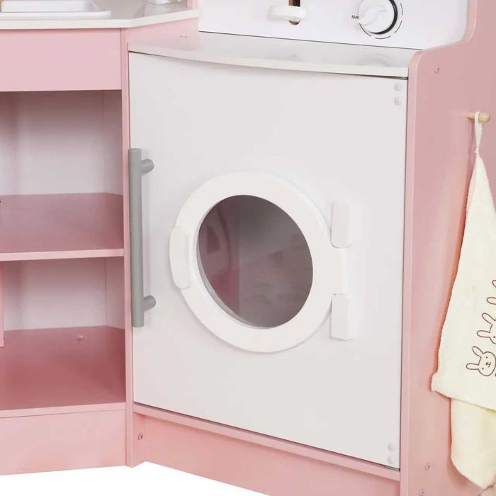 Дитяча кутова дерев'яна кухня Пальма Pink, звукові та світлові ефекти