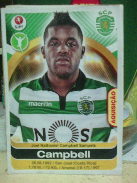 cromo recuperado panini campbell Sporting clube portugal