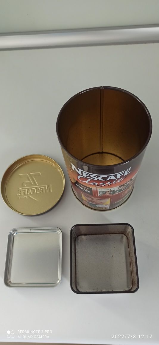 Nescafe, KREDENS pudełka metalowe na kawę cukier herbartę