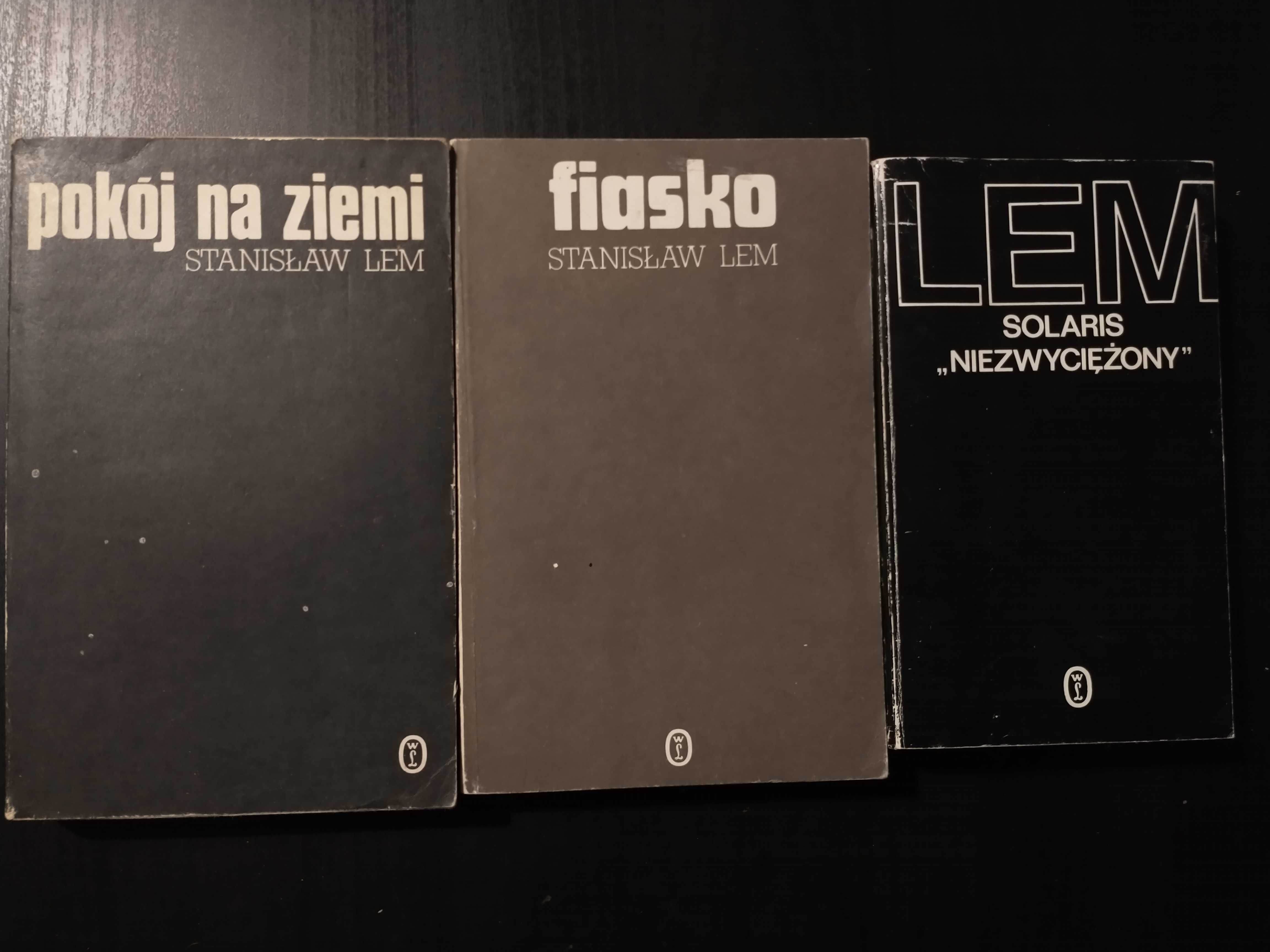 3 książki Stanisław Lem - Fiasko, Pokój na Ziemi Solaris niezwyciężony