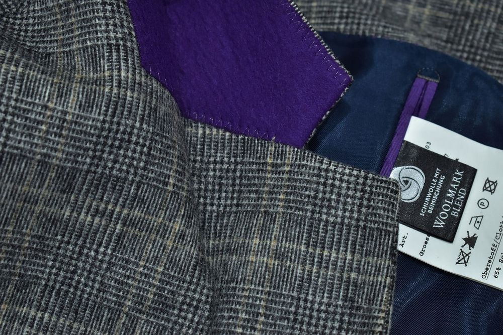 Bugatti Wełniana Marynarka Męska W Kratkę Tweed 26 L