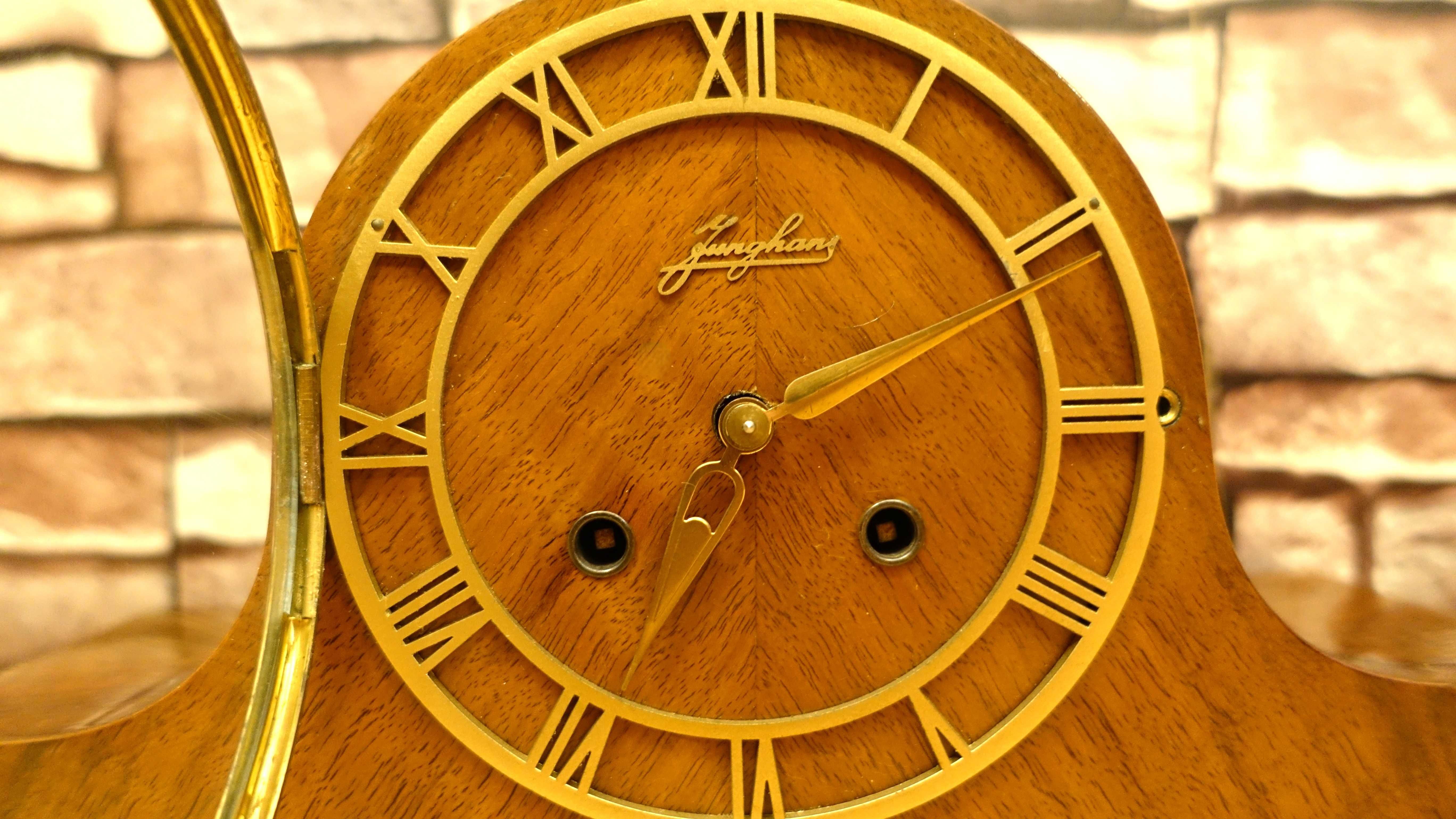 Junghans prawdziwa miniaturka ,zegar kominkowy trzystrunowy