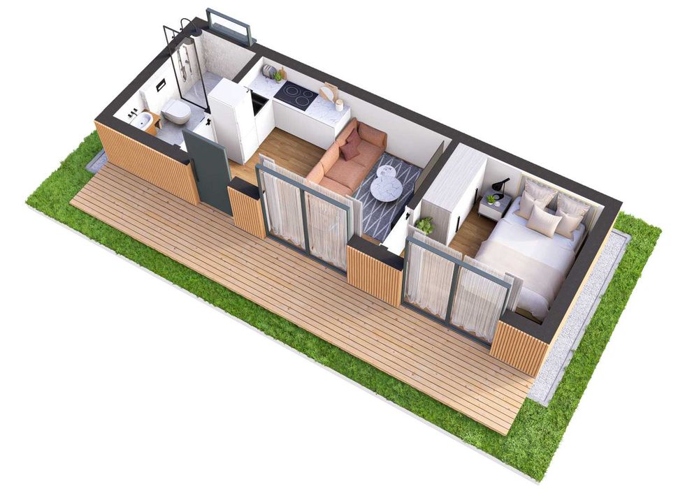 Dom modułowy, mobilny 9,4 x 3,2m - domy365.com.pl