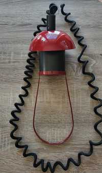 Lampa wisząca żarówka prl vintage Polam Meos G9Z 85 czerwona grzybek