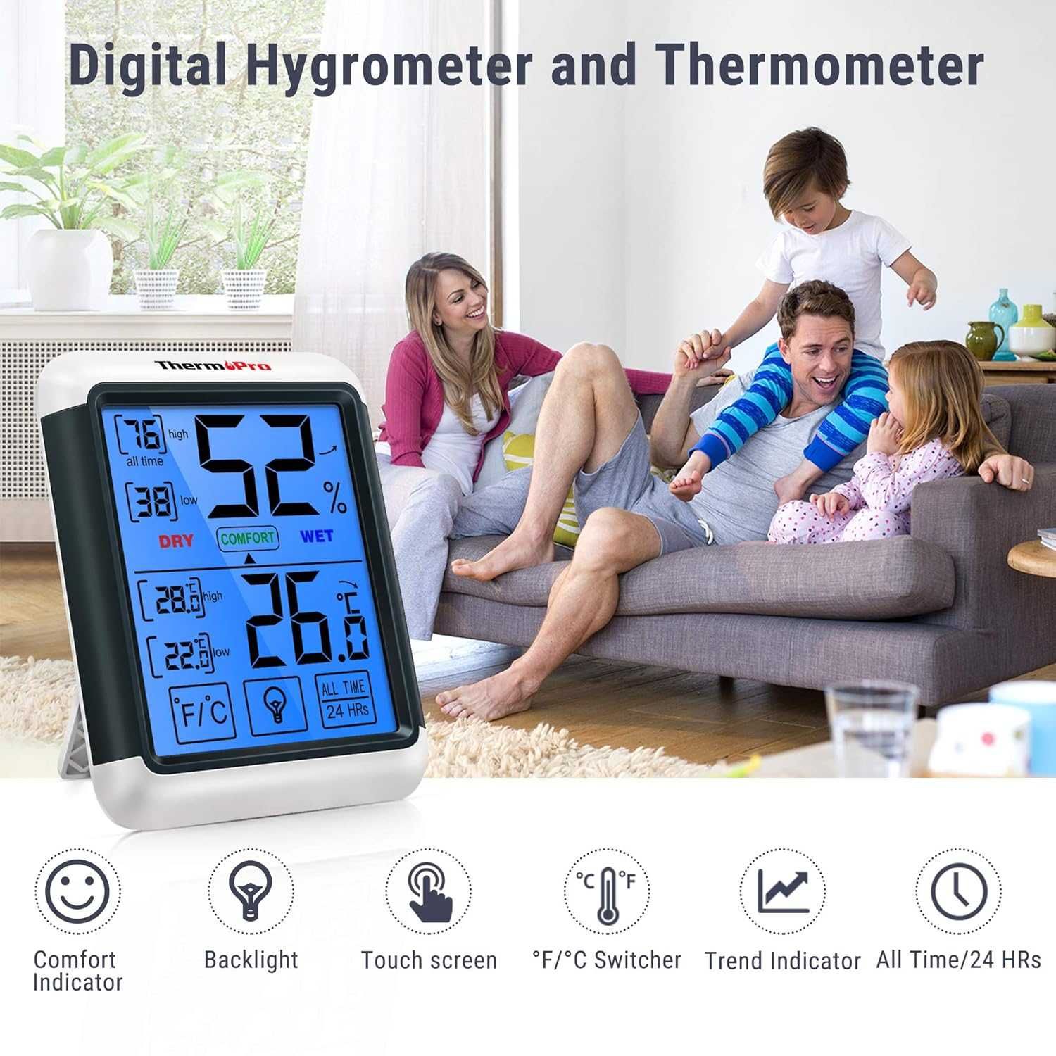 ThermoPro TP55 Cyfrowy termometr. Monitor temperatury i wilgotności