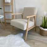 Fotel VINTAGE z drewnianymi nogami • dostawa gratis • PROMOCJA •