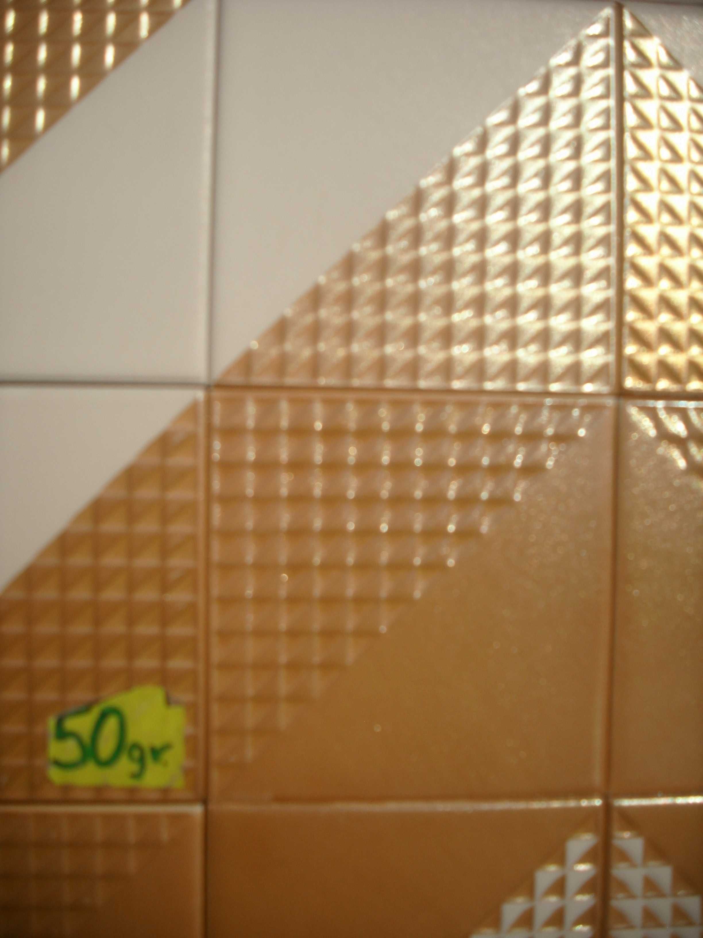 kafelki płytki dekoracyjne 10x10 biało-złote