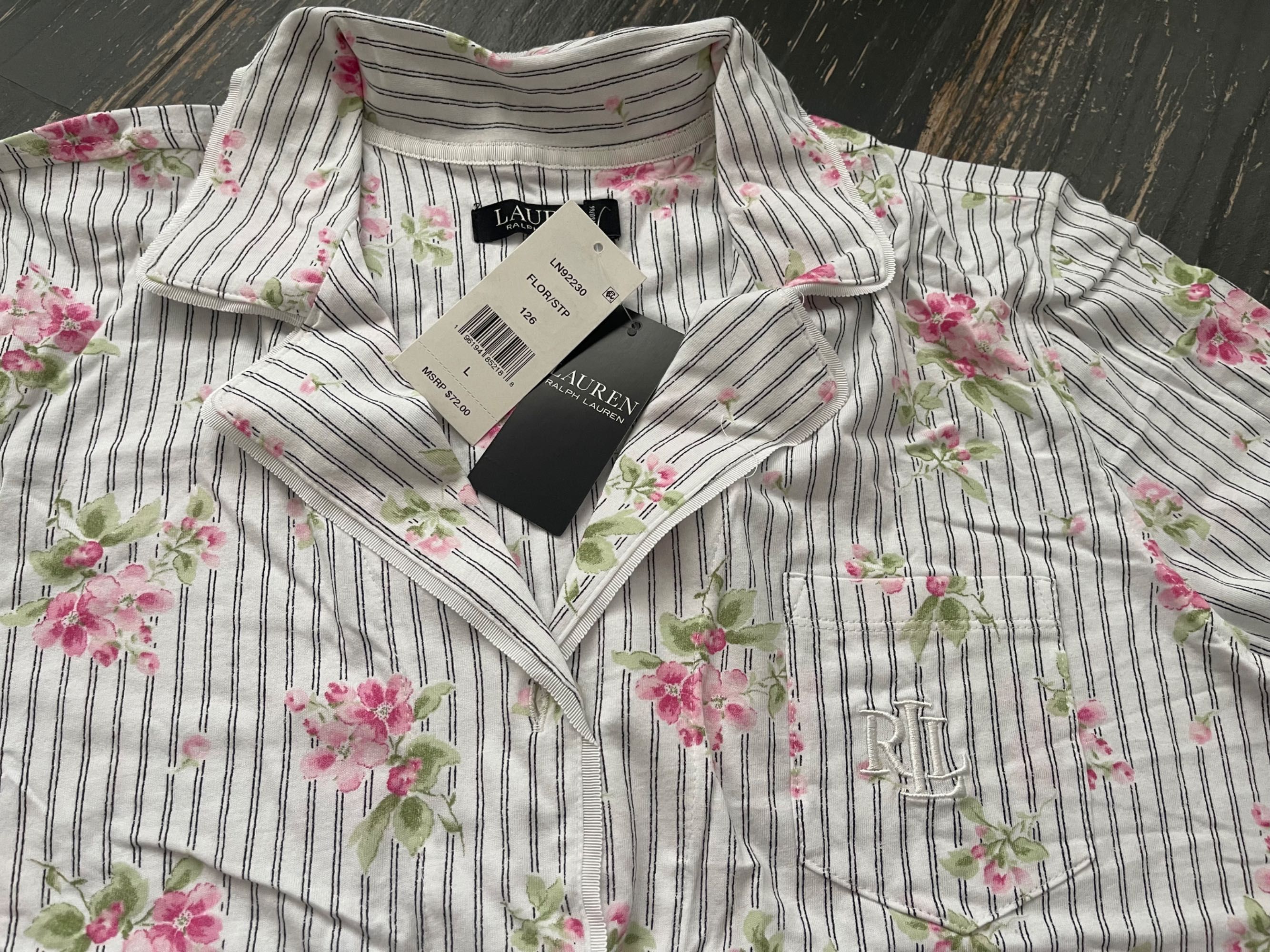 Ralph Lauren 3/4 Notch Collar Long PJ Set. Пижама коттон трикотаж р L