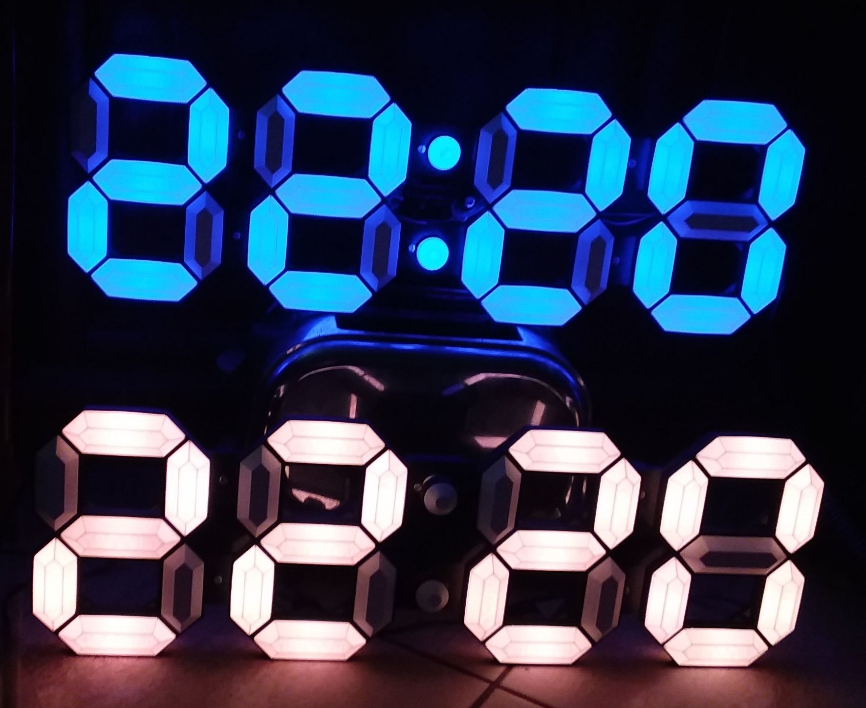 Nowy, duży, wielokolorowy zegar LED 17x52cm + temperatura