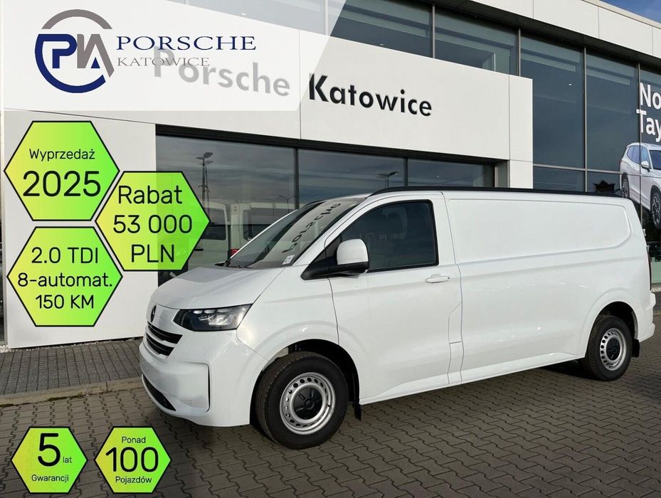 Volkswagen Transporter 2.0 TDI 150 KM  8-Automat L2  T7 Furgon L2 150KM Hak 8-Automat Wyprzedaż PLAC ponad 100 pojazdów