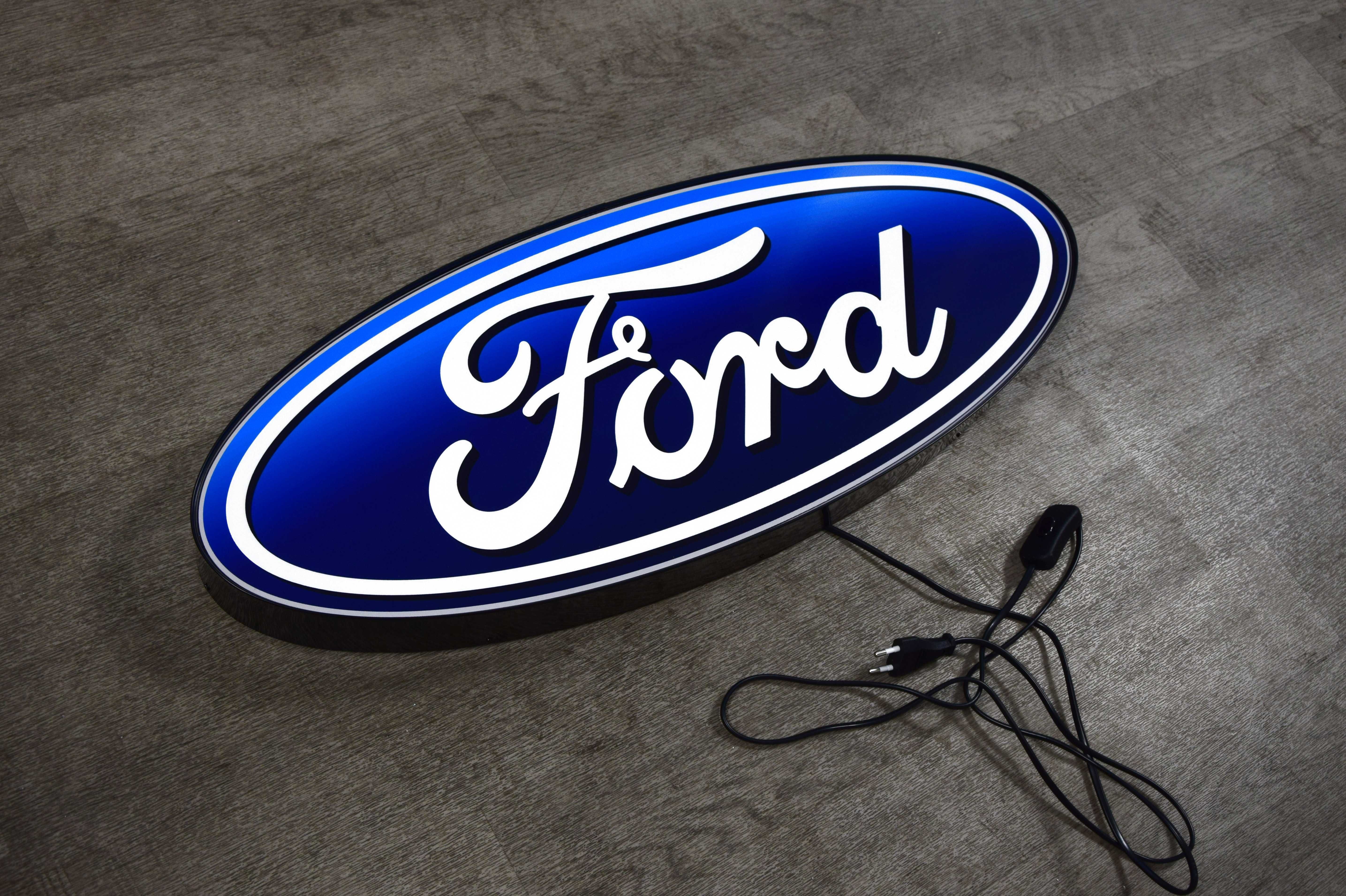 Podświetlane Logo FORD, Reklama 3D, Kaseton, Ledon, Szyld, Prezent